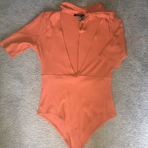 Deep v neck body suit